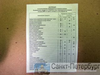 Индивидуальный рацион питания ИРП-п нового образца Выборг